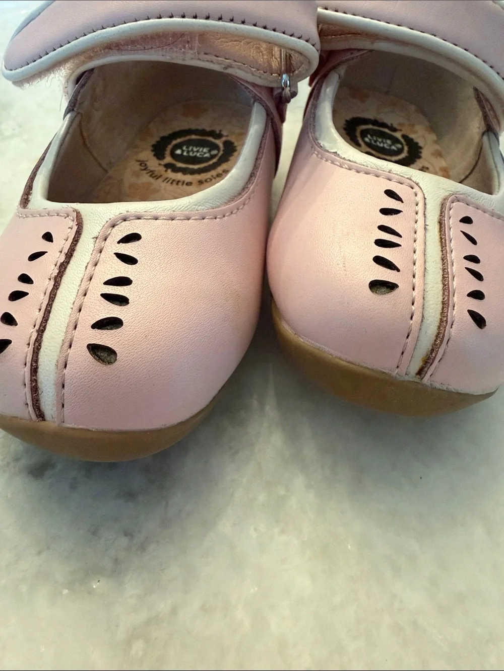 Girls Pink Mary Jane Dress Shoes with Hook-and-Loop Strap